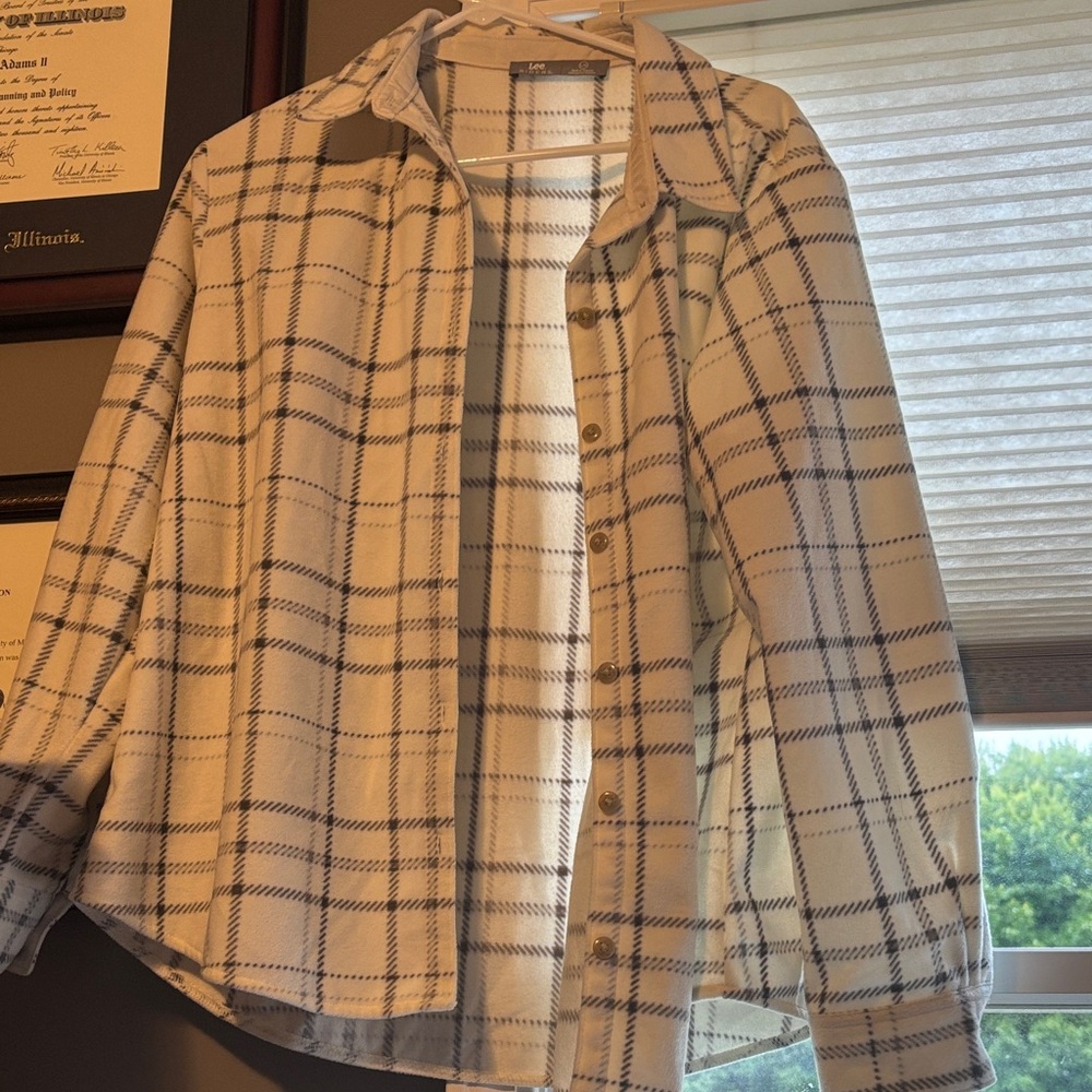 Lee Cream and Blue Checkered Shirt